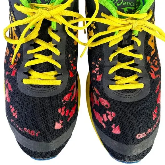 Asics Men's T307N GEL NoosaFAST Running Racing Shoe Black Green Yellow Red S 11 - Picture 7 of 10